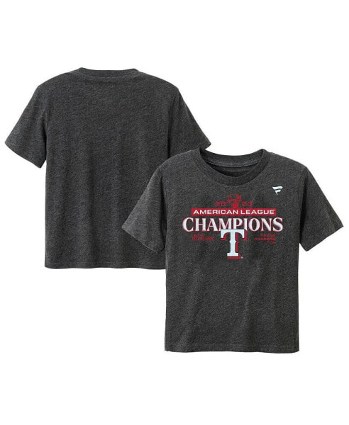 Toddler Boys and Girls Heather Charcoal Texas Rangers 2023 American League Champions Locker Room T-shirt