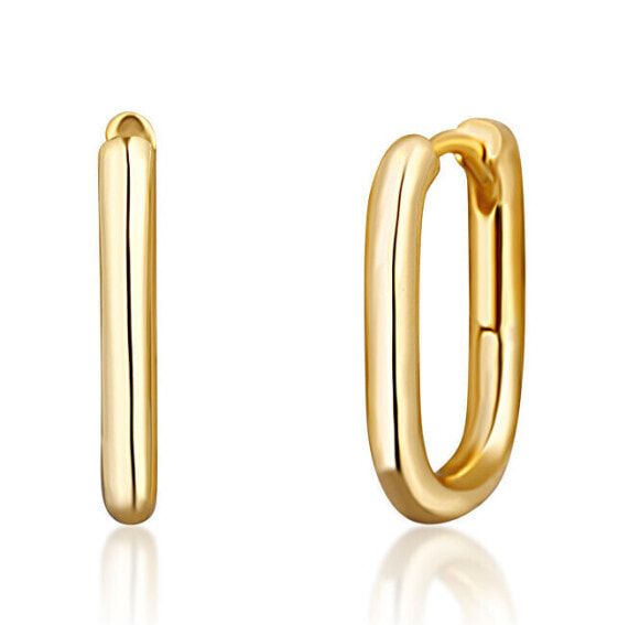 Minimalist gold-plated oval earrings SVLE1539XH2GO00