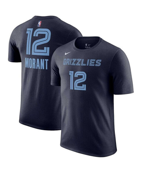 Men's Ja Morant Navy Memphis Grizzlies Icon 2022/23 Name and Number Performance T-shirt