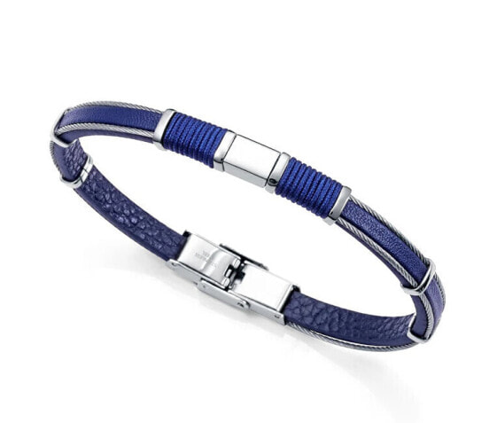 Men´s blue leather bracelet Magnum 14127P01013