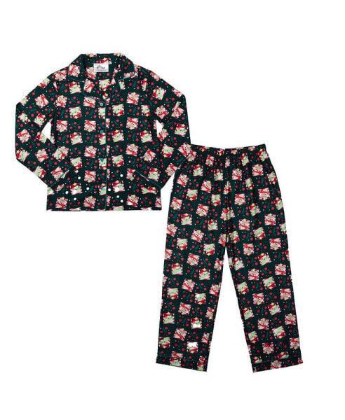 Girls Youth Holiday 2-Piece Sleepwear Set with Shirt and Sleep Pants