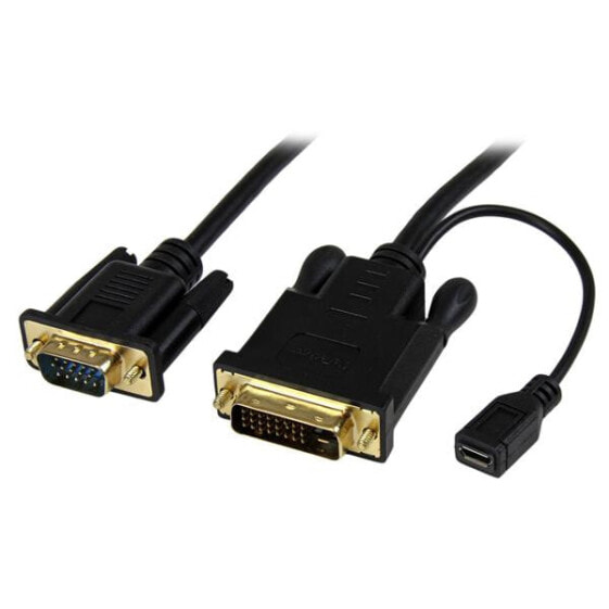 StarTech.com 6 ft DVI to VGA Active Converter Cable – DVI-D to VGA Adapter – 1920x1200 - 1.9 m - VGA (D-Sub) - DVI-D + USB - Male - Male/Female - Straight