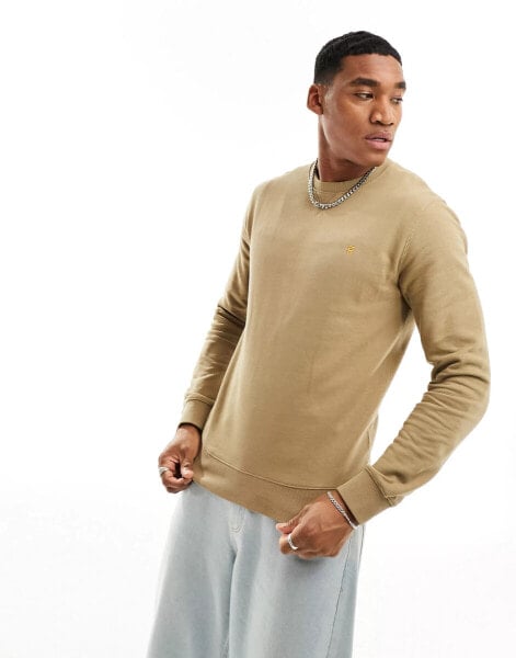 Farah tim sweatshirt in beige