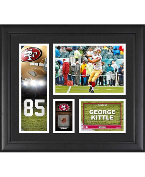 George Kittle San Francisco 49ers Framed 15" x 17" Player Collage with a Piece of Game-Used Ball