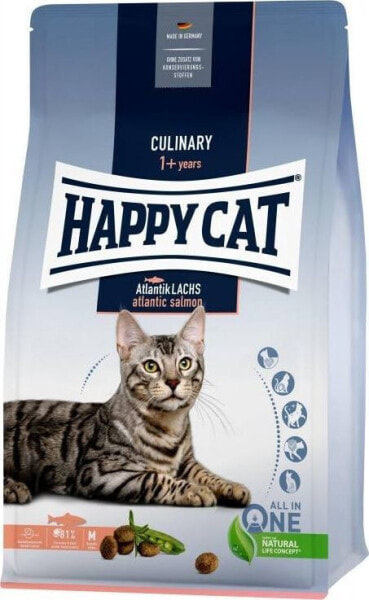 Сухой корм для кошек Happy Cat, для ухода за шерстью, с лососем, 10 кг