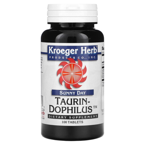 Аминокислоты Kroeger Herb Co Sunny Day, Taurin-Dophilus, 100 таблеток.