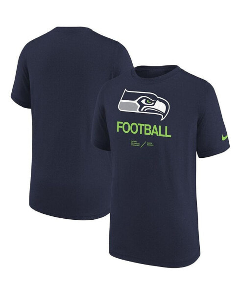 Big Boys Navy Seattle Seahawks Sideline Legend Performance T-shirt