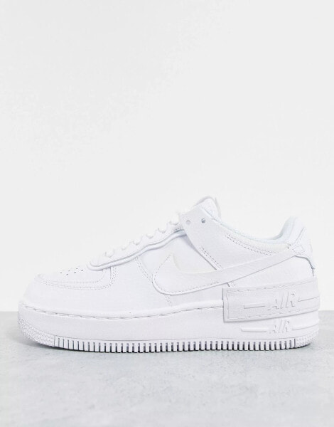 Nike Air Force 1 Shadow trainers in triple white