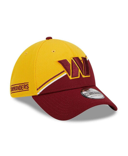 Men's Gold, Burgundy Washington Commanders 2023 Sideline 39THIRTY Flex Hat