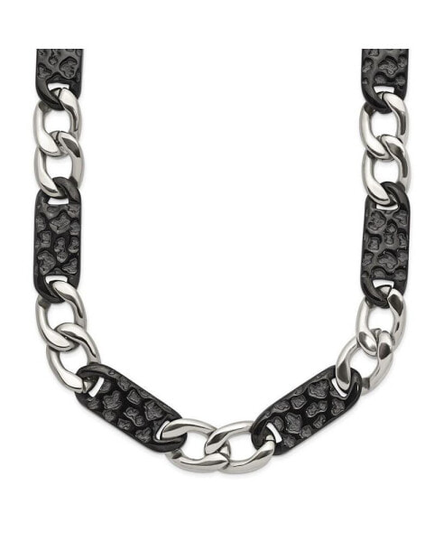 Chisel stainless Steel Polished Black IP-plated Link 24 inch Necklace