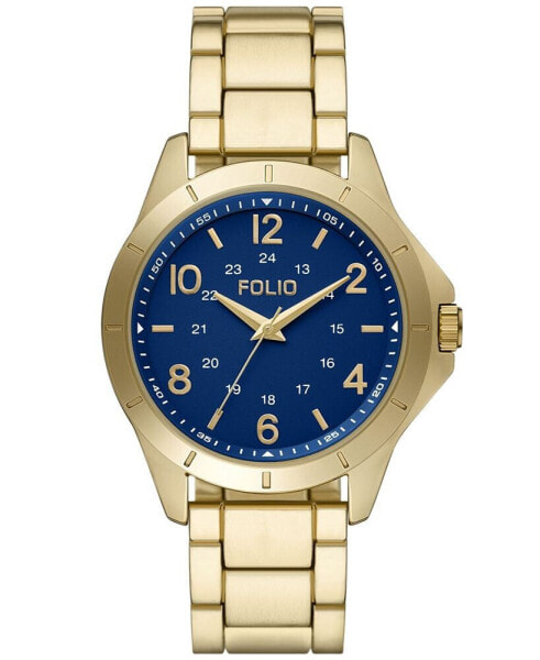 Men's Three Hand Gold-Tone Alloy Watch 42mm