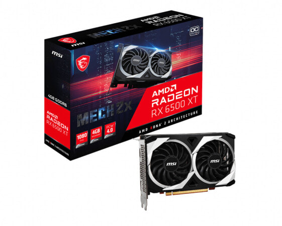 Видеокарта MSI Radeon Rx 6500 Xt Mech 2X 4G Oc - Graphics card, PCI