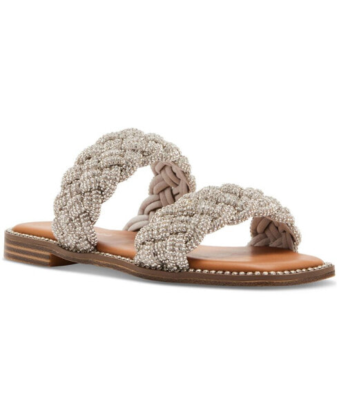 Piaa Braided Embellished Slide Flat Sandals