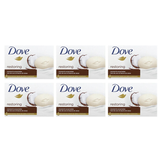 Мыло восстанавливающее Dove с кокосом и какао, 6 x 106 г