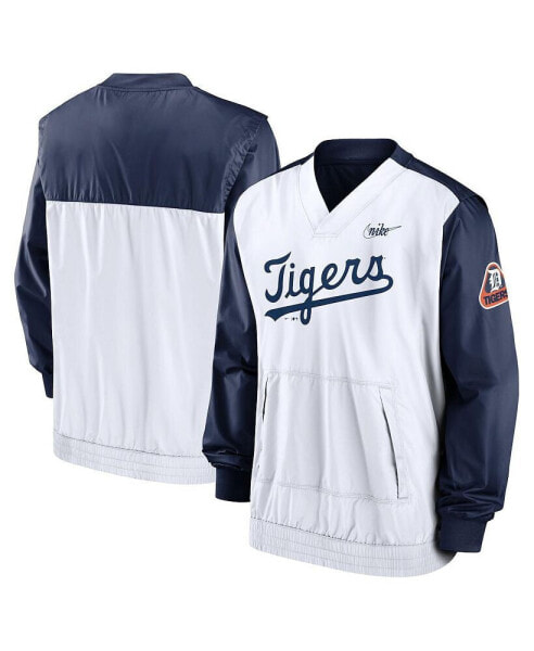 Men's Navy and White Detroit Tigers Cooperstown Collection V-Neck Pullover