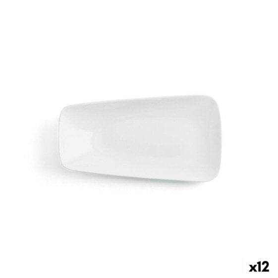 Плоская тарелка Ariane Vital Прямоугольный Керамика Белый (24 x 13 cm) (12 штук)