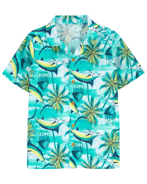 Kid Tropical Button-Front Shirt 10