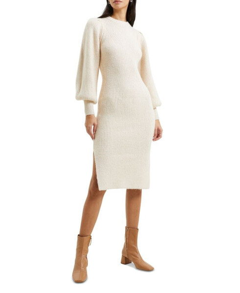 Women's Kessp Puff-Sleeve Midi Sweater Dress