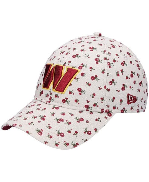 Women's Cream Washington Commanders Floral Ivy 9Twenty Adjustable Hat