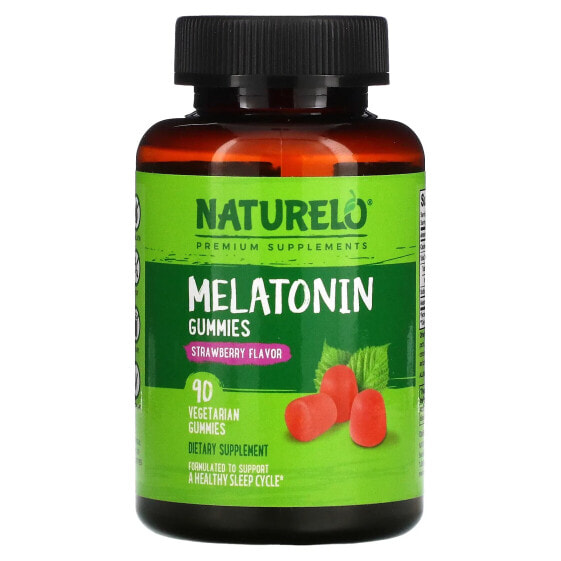 NATURELO, мелатонин в жевательных таблетках, со вкусом клубники, 90 вегетарианских жевательных таблеток