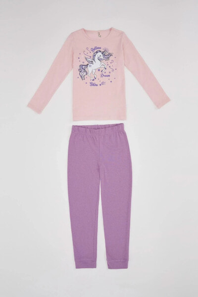 Kız Çocuk Unicorn Baskılı Pijama Takım