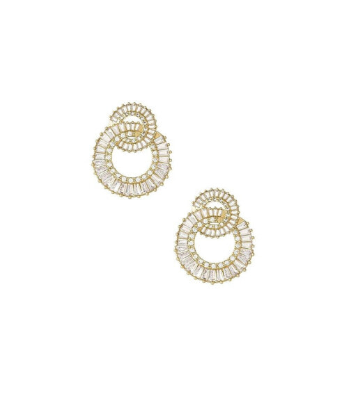 Rotating Circles 18K Gold Plated Earrings