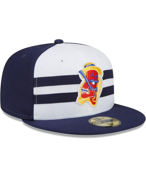 Men's White/Navy Brooklyn Cyclones Coney Island Franks Theme Night 59FIFTY Fitted Hat