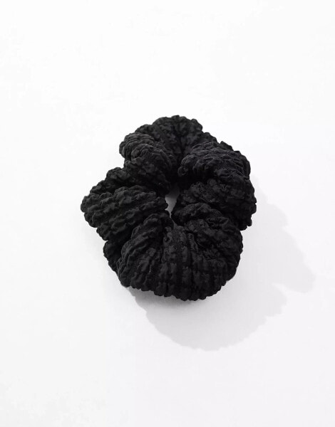 & Other Stories textured hair scrunchie in black