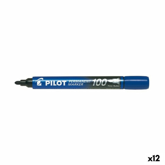 Постоянный маркер Pilot SCA-100 Синий (12 штук)