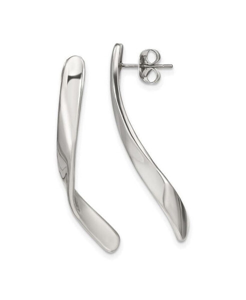 Stainless Steel Polished Twisted Earrings