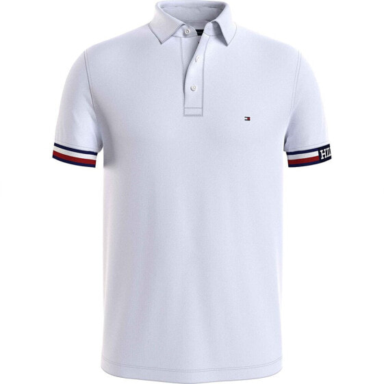 TOMMY HILFIGER Monotype Flag Cuff Slim Fit short sleeve polo