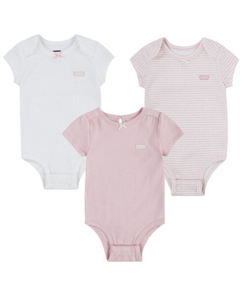 Baby Boys or Girls Cotton Bodysuits, Pack of 3