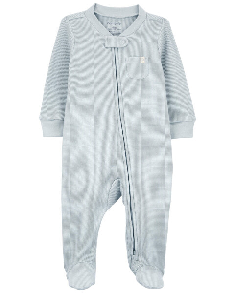 Baby 1-Piece Thermal Textured Footie Pajamas 3M