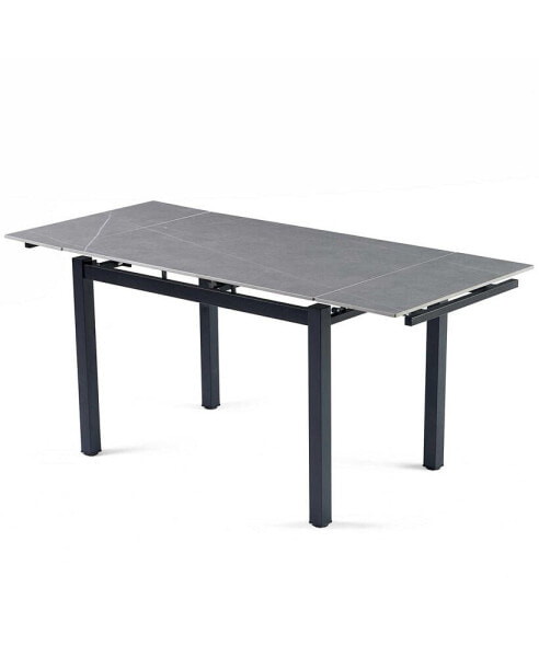 Modern Grey Expandable Dining Table for Small Spaces