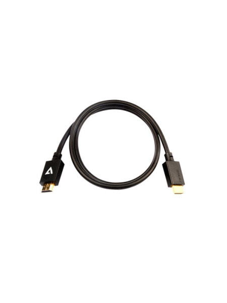 V7 Black Video Cable Pro HDMI Male to HDMI Male 1m 3.3ft - 1 m - HDMI Type A (Standard) - 2 x HDMI Type A (Standard) - 48 Gbit/s - Black