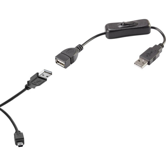 Renkforce RF-3346620 - 0.4 m - USB A - Mini-USB B - USB 2.0 - 480 Mbit/s - Black