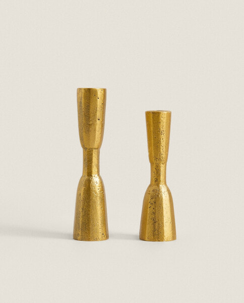 Golden brass candlestick