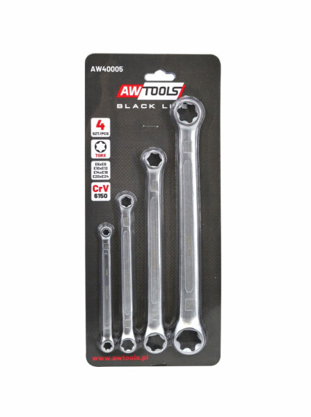 AWTOOLS KLUCZ OCZKOWY TORX E6-E24 - 4 CZĘŚCI