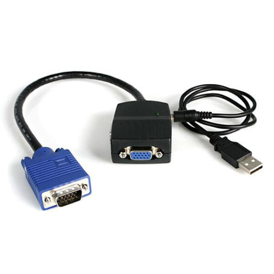 StarTech.com 2 Port VGA Video Splitter - USB Powered - VGA - 2x VGA - 2048 x 1536 pixels - Black - Plastic - 61 m