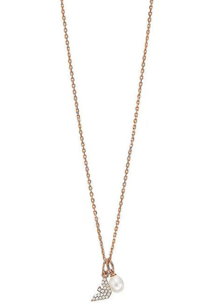 Stylish bronze necklace with zircons EG3573221