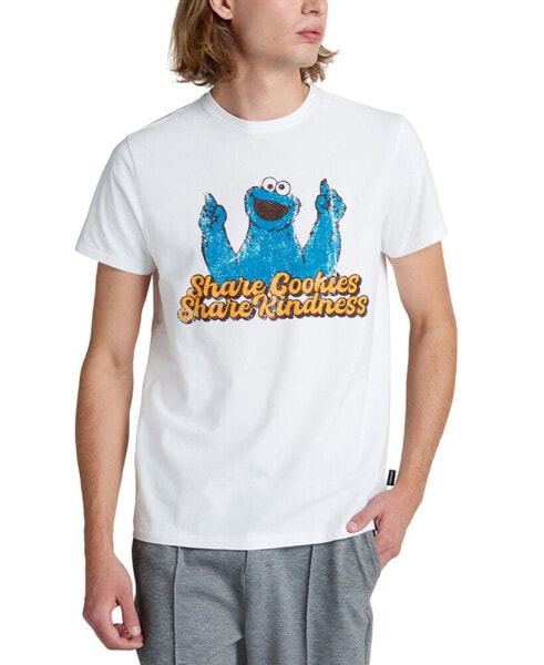 X Sesame Street Men's Slim Fit Cookie Monster T-Shirt