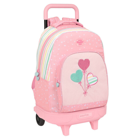 Школьный рюкзак с колесиками BlackFit8 Globitos 33 x 45 x 22 cm Розовый