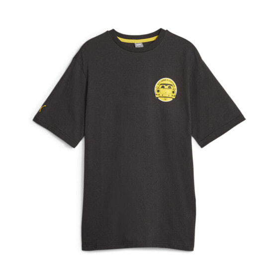 Puma Pl Garage Crew Graphic Crew Neck Short Sleeve T-Shirt Mens Black Casual Top