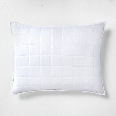 King Heavyweight Linen Blend Quilt Pillow Sham White - Casaluna