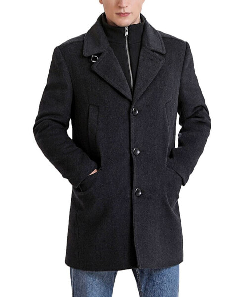 Men Steven Wool Blend Bibbed Walking Coat - Tall