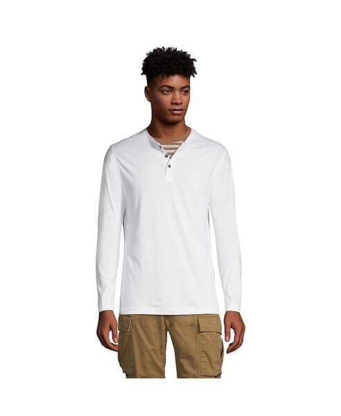 Men's Supima Jersey Long Sleeve Henley T-Shirt