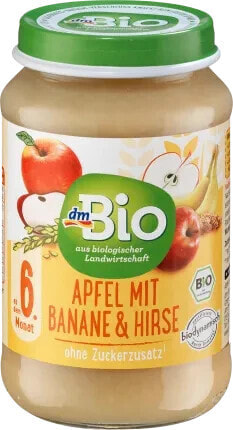 Frucht & Getreide Apfel mit Banane und Hirse ab dem 6. Monat, Demeter, 190 g