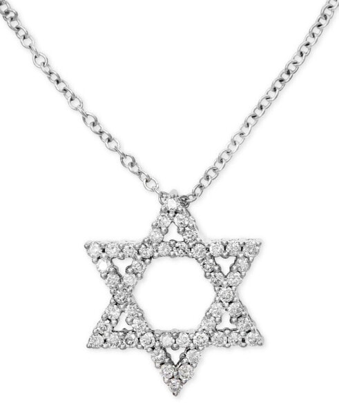 EFFY® Diamond Star of David 18" Pendant Necklace (1/4 ct. t.w.) in 14k White Gold