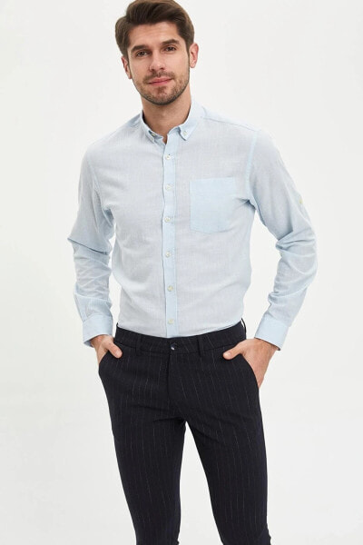Рубашка мужская Slim Fit Polo Дефакто