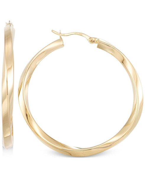 Серьги Macy's Twist Hoop  Gold Silver